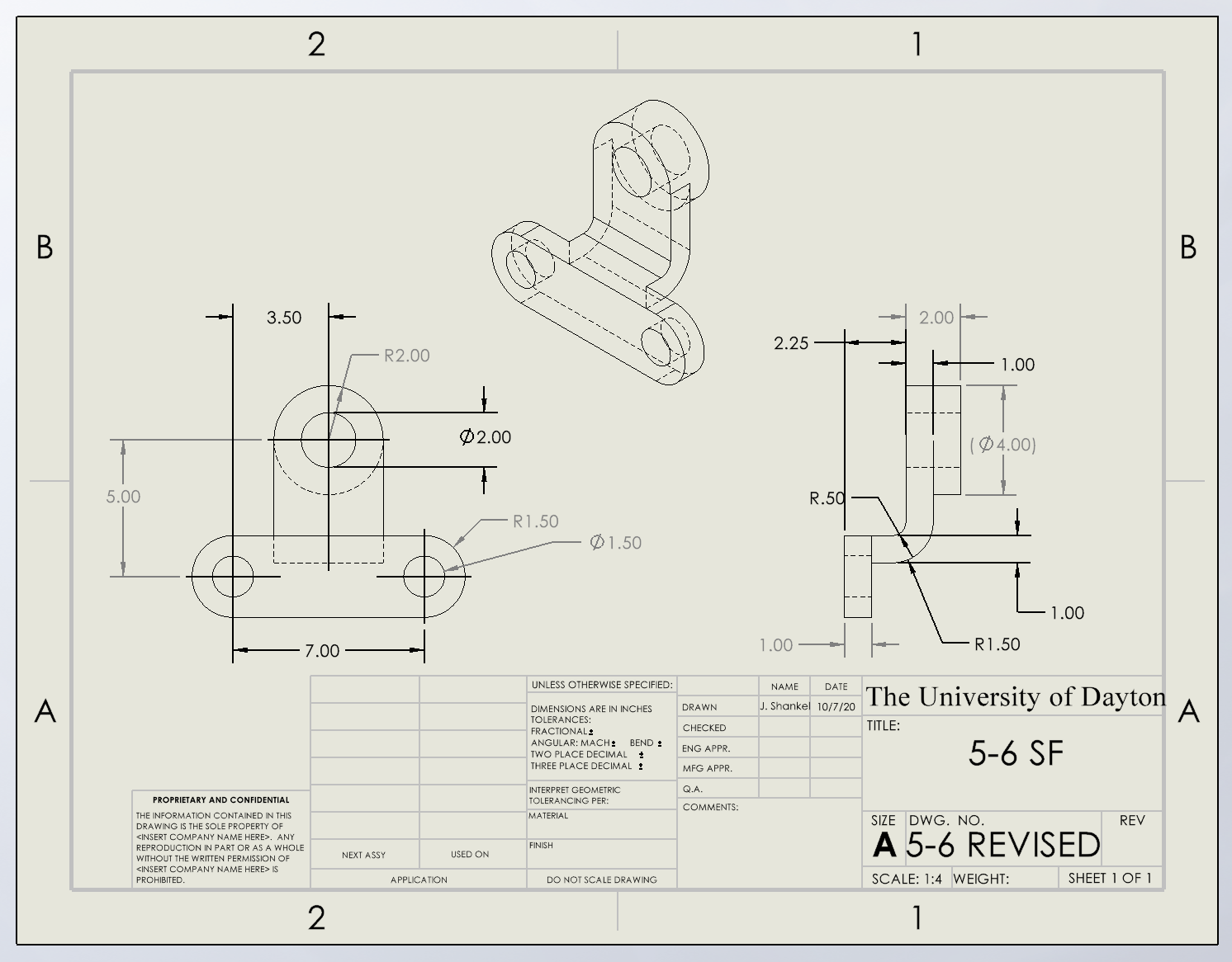 Linkage bracket drawing